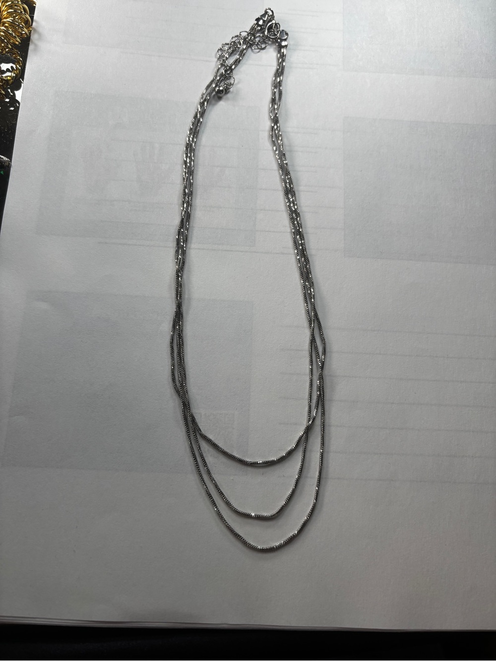 Silver Three-Strand Layered Necklace - Women Jewelry